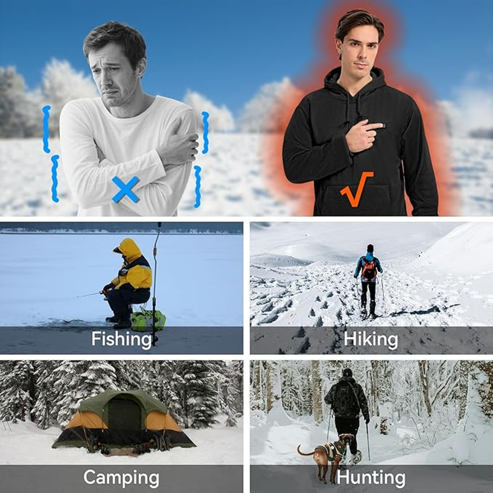 Smart Heated Hoodie! 🧥🔥 5 Heat Zones, Adjustable Temp & Ultra-Comfort! ❄️